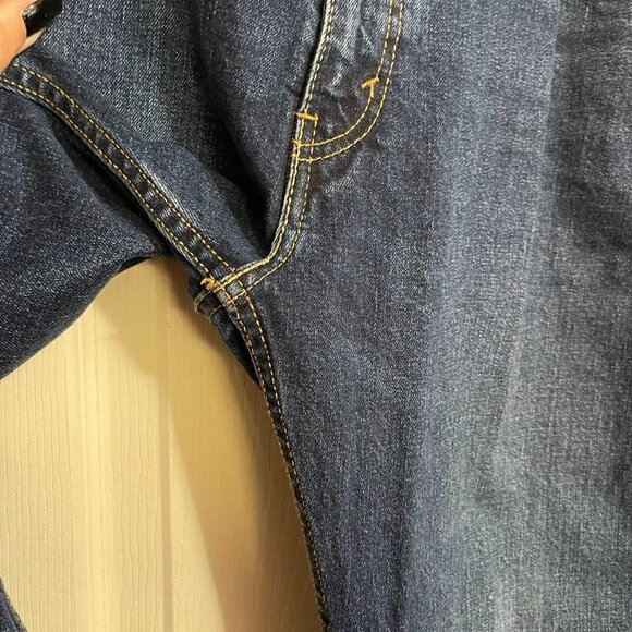 Levi's Men's Dark Wash Factory Faded 505 Straight Leg Fit Jeans Size 40 30 - Picture 8 of 9